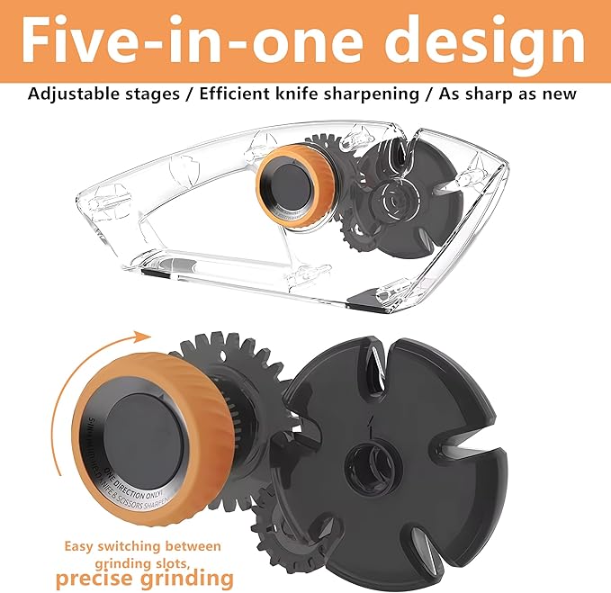 5 in 1 Versatile Manual Knife Sharpener, 5 Stages Knife Sharpeners Professional - Image 2