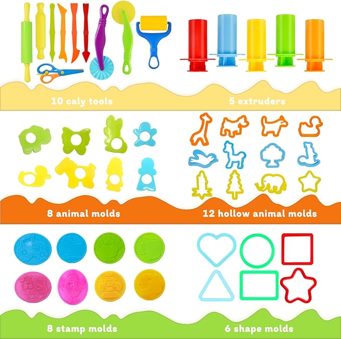 LCY WEDSHI Dough Tool Set, Dough Accessories Includes Animal Molds, Cutters - Image 2