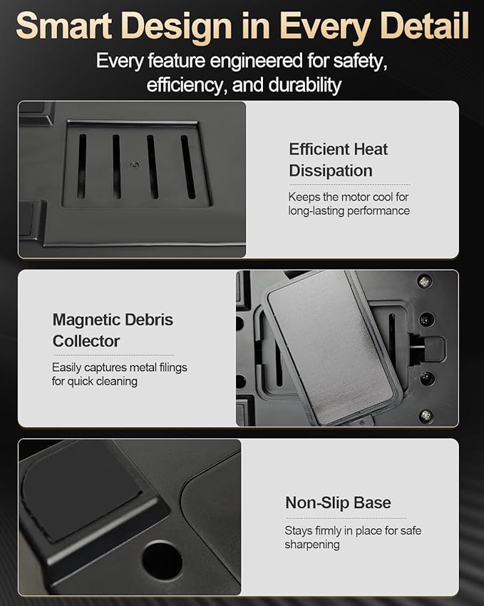 Electric Knife Sharpener for Kitchen – Professional 2-Stage 100% Diamond System - Image 7