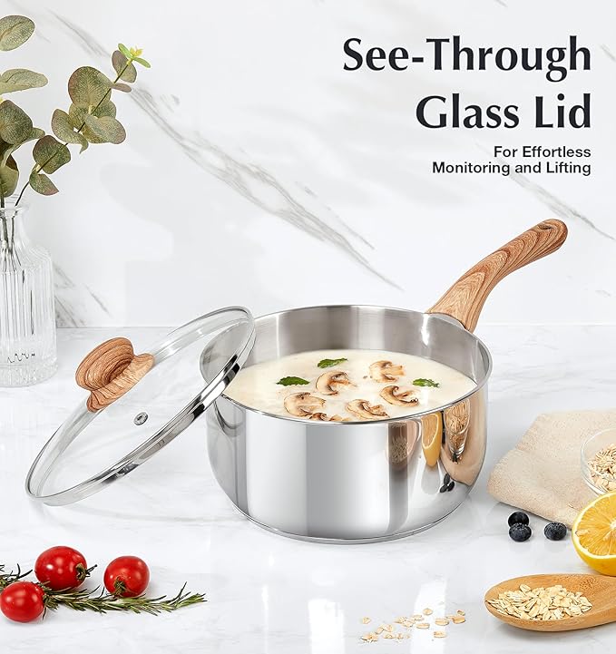 KOCH SYSTEME CS Stainless Steel Saucepan, 3 Quart Sauce Pan - Image 5