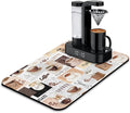 Coffee Mat 23inx15in, Absorbent Hide Stain Anti-Slip Coffee Bar Accessories by Kuyig+Home
