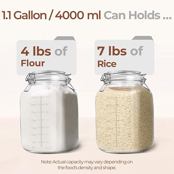 ComSaf 1 Gallon Square Glass Jars - Image 8
