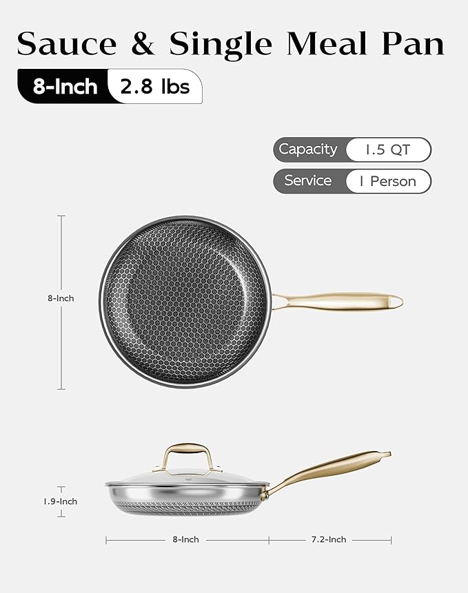 Honeycomb Stainless Steel Nonstick Frying Pan - Image 2