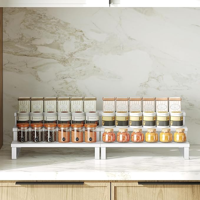 YATINEY Spice Rack, Wooden Display Riser Stand, Vanity Display Stand, Perfume - Image 7