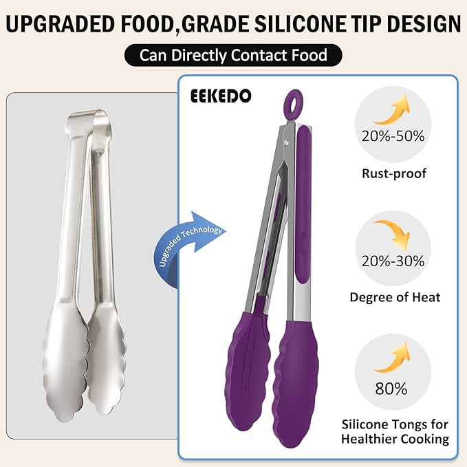 Kitchen Tongs, Stainless Steel Cooking Tongs - Image 8