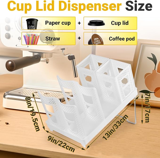 Cup and Lid Holder, Disposable Paper Cup Dispenser - Image 2