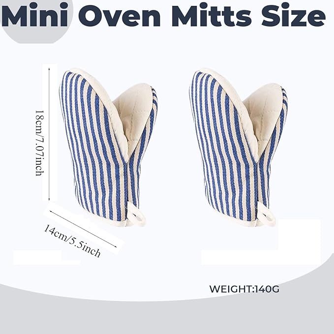 1 Pair Mini Oven Mitts, High Heat Resistant Oven Gloves, Kitchen Short Oven Mit - Image 3