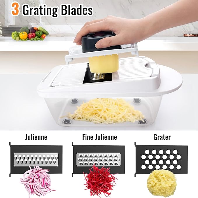 12 Blade All-in-1 Vegetable Chopper Mandoline Slicer - Image 6
