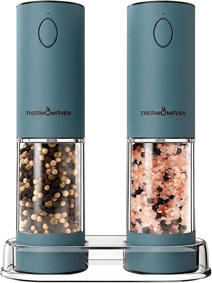 ThermoMaven Electric Salt and Pepper Grinder Set, 110ml Larger Rechargeable by ThermoMaven