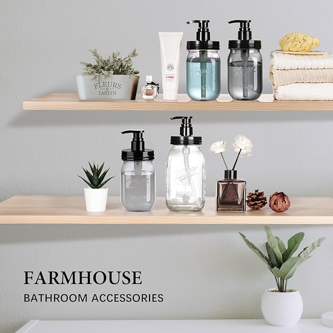 Amolliar Plastic Mason Jar Soap Dispenser - Image 5