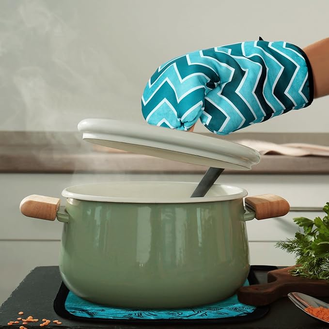 Bencailor 6 Pcs Boho Mountains Kitchen Towels Oven Mitts and Pot Holders Set - Image 4