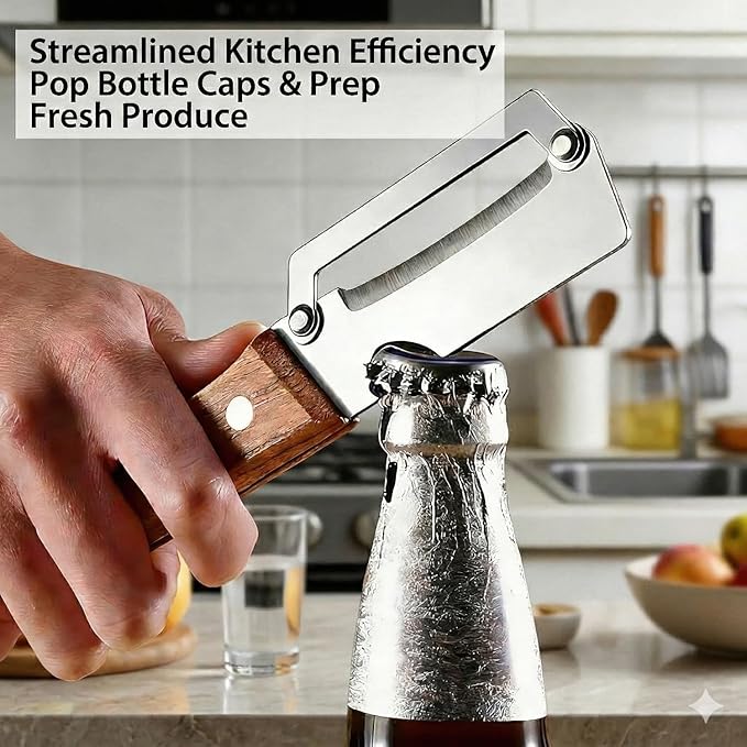 2-in-1 Vegetable Peeler with Wooden Handle, Premium Stainless Steel Peeler with - Image 3