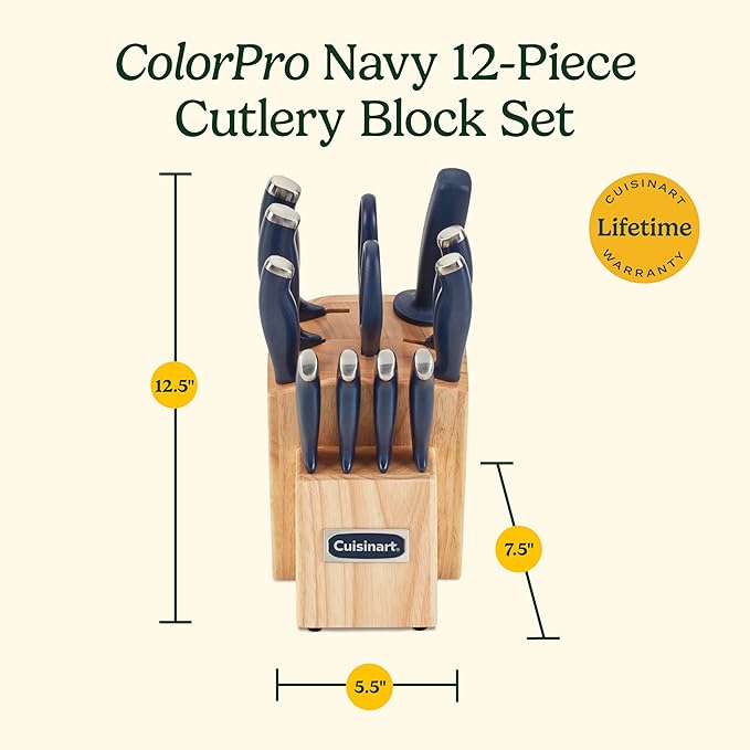 Cuisinart C77SSN-12P Color Pro Collection 12 Piece Knife Block Set - Image 6