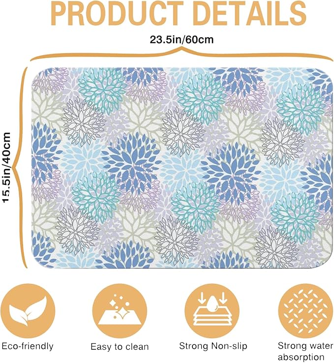 Kitchen Countertop Dish Drying Mat, Super Absorbent Coffee Bar Mat - Image 5