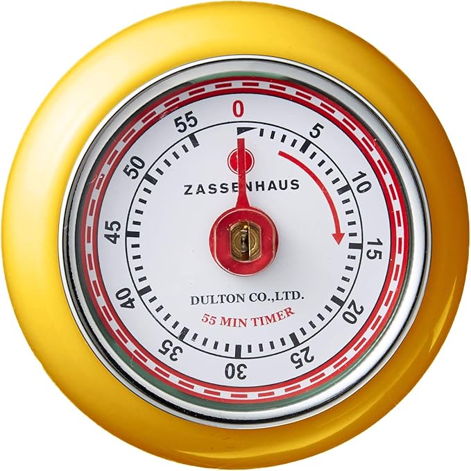Zassenhaus Magnetic Retro Kitchen Timer, Classic Mechanical Cooking Timer - Image 2