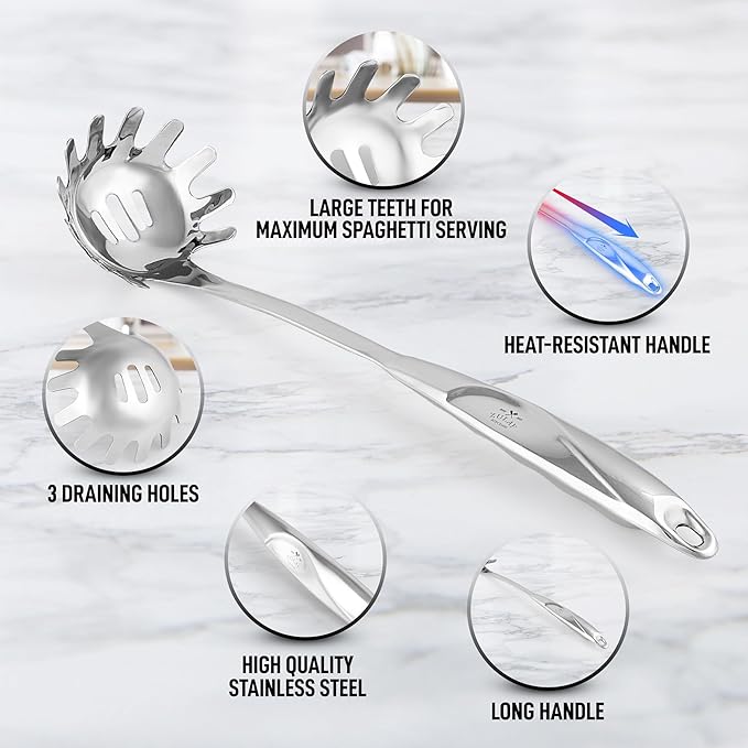 Zulay Kitchen Stainless Steel Spaghetti Spoon - Image 7