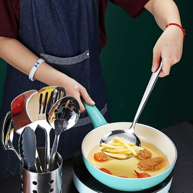 Stainless Steel Skimmer, Berglander Metal Strainer, Kitchen Cooking Skimmers - Image 7