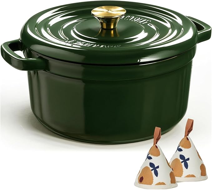 Overmont Enameled Cast Iron Dutch Oven - 5QT Pot - Heavy-Duty Cookware by Overmont