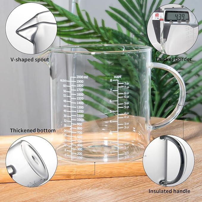 77L Glass Measuring Cup, High Borosilicate Glass Measuring Cup - Image 7