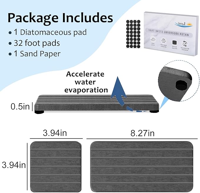3PCS Stone Drying Tray, Stone Soap Tray, Water Absorbing Stones Trays - Image 4