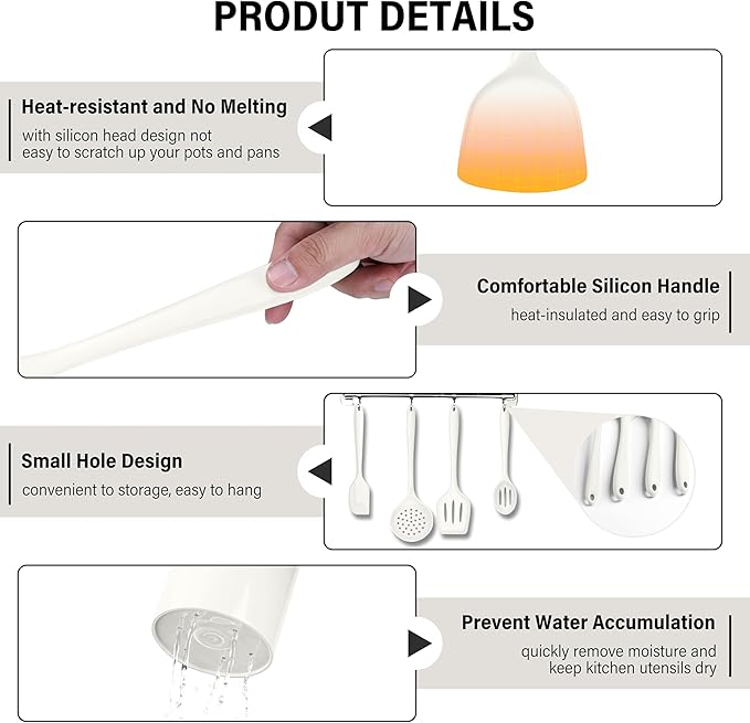 HaWare 11 PCS Silicone Cooking Utensils Set, Heat Resistant Kitchen Utensils - Image 4