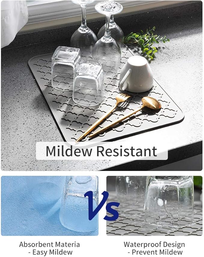 AMOAMI-Dish Drying Mats for Kitchen Counter-Silicone Dish Drying Mat-Kitchen - Image 2