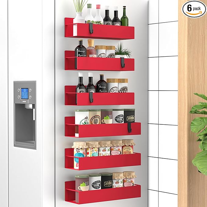 HuggieGems 6 Pack Magnetic Spice Storage Rack Organizer by HuggieGems