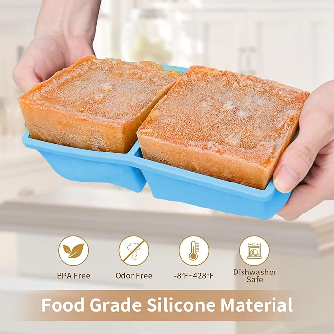 Silicone Freezer Tray for Soup Ice Cubes: 2-Cup Freezing Tray - Image 2