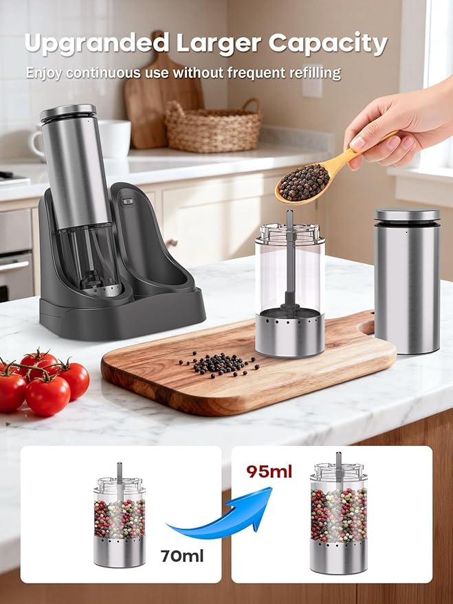 Electric Salt and Pepper Grinder Set - Image 2