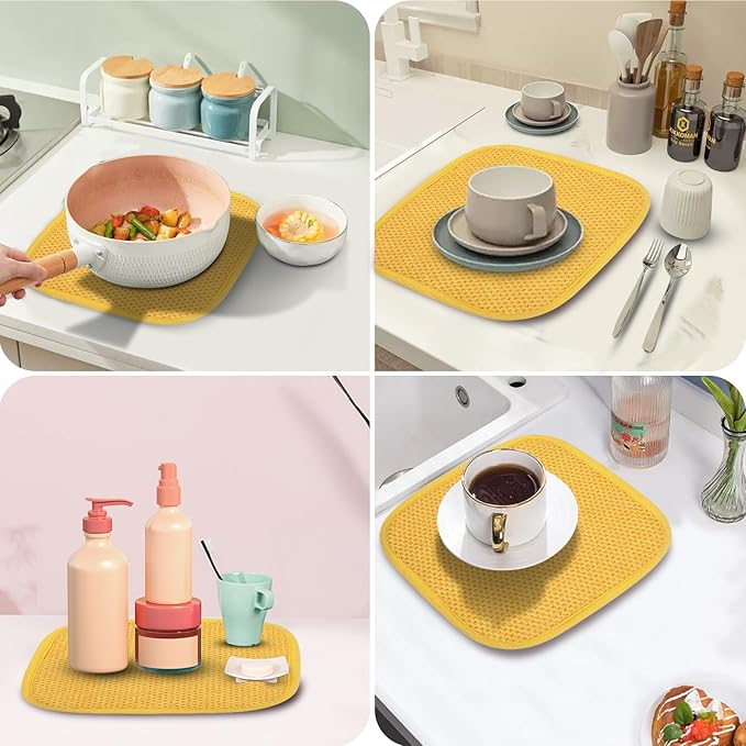 GeeRic Microfiber Dish Drying Mat, Super Absorbent Kitchen Dish Drying Pad - Image 5