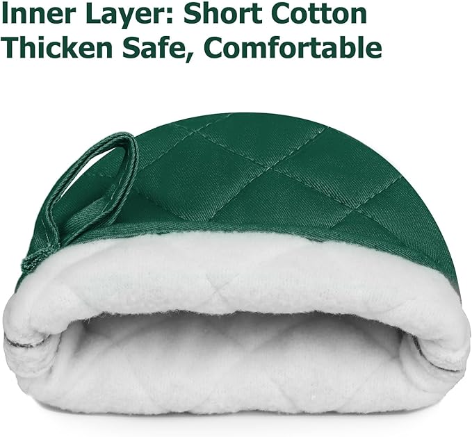 Short Oven Mitts, Heat Resistant 500°F, Silicone Grip Kitchen Gloves, Non-Slip - Image 4