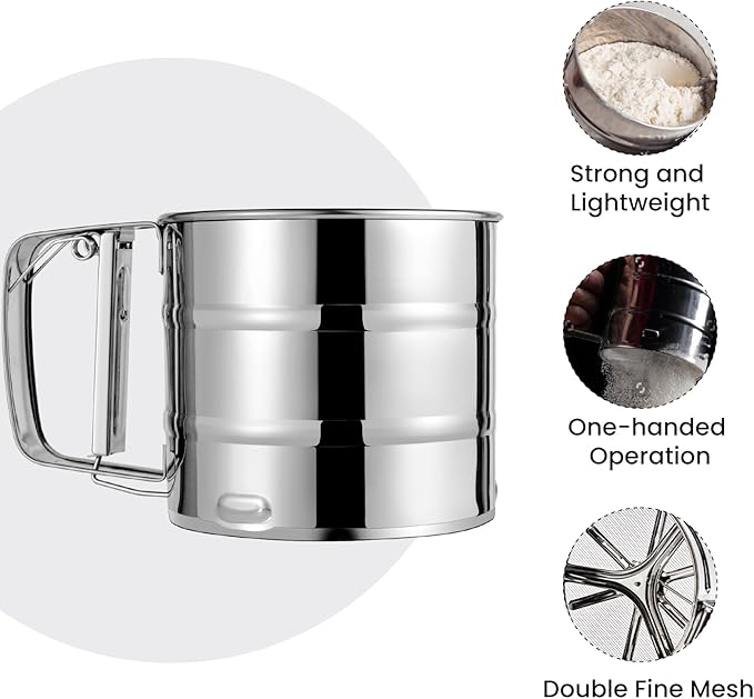 Flour Sifter, Stainless Steel Sifter - Image 3