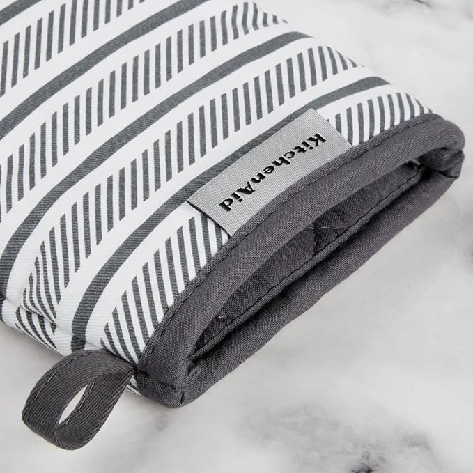 KitchenAid Albany Mini Oven Mitt 2-Pack Set, Charcoal Grey - Image 3