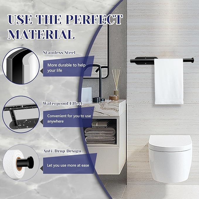 Paper Towel Holder, Self Adhesive or Drilling Paper Towel Holder Under Cabinet - Image 3