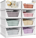 SNSLXH 8 Pack Stackable Closet Storage Bins, Space-Saving Wardrobe Organizer by SNSLXH