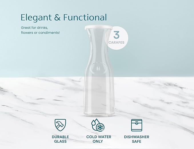 KooK Glass Carafe, Mimosa Bar Supplies, Carafe Pitchers - Image 6