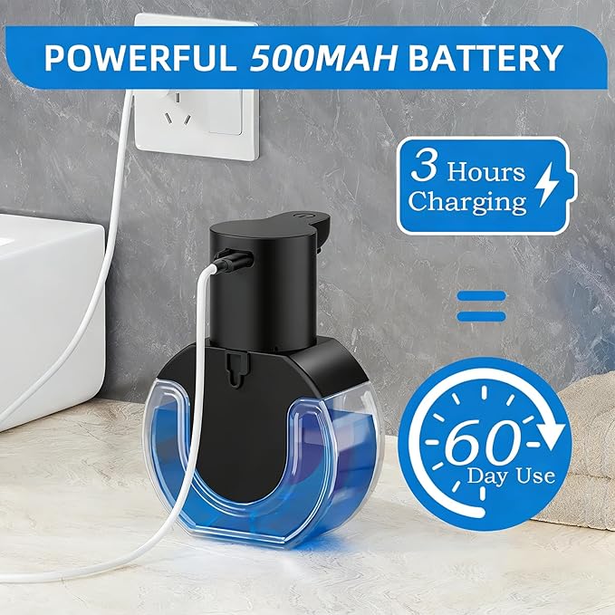 2Pack Automatic Soap Dispenser Touchless, Rechargeable Liquid Soap Dispenser - Image 6