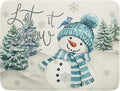 Giwawa Blue Snowman Dish Drying Mat Xmas Trees Bird Winter Snowy Scene Dish by Giwawa