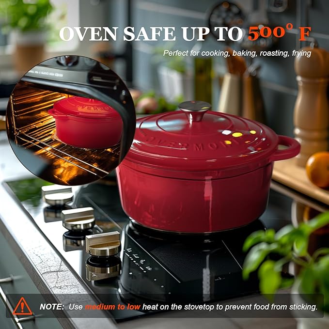 Overmont Enameled Cast Iron Dutch Oven - Image 4