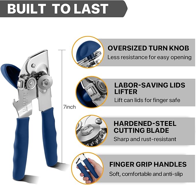 Can Opener Manual Heavy Duty, UHIYEE Hand Held Can Openers - Image 2