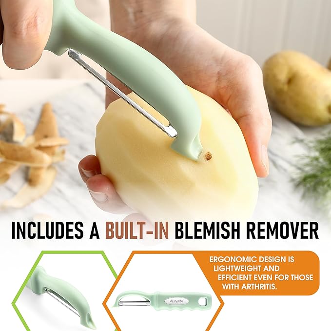 Spring Chef Premium Swivel Vegetable Peeler, Comfortable Handle and Ultra Sharp - Image 5
