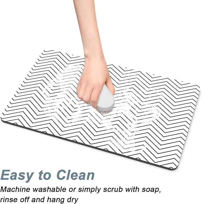 Rnivvi Coffee Mat, Hide Stain Rubber Backed Absorbent Dish Drying Pad - Image 5