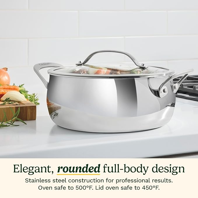 Cuisinart PureClad™ Triple Ply Stainless Steel 4.5 Qt. Dutch Oven w/Cover - Image 4