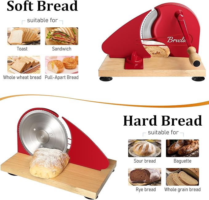 Brvclon Manual Bread Slicer Adjustable Thickness, Hand Crank Bread Slicer - Image 7