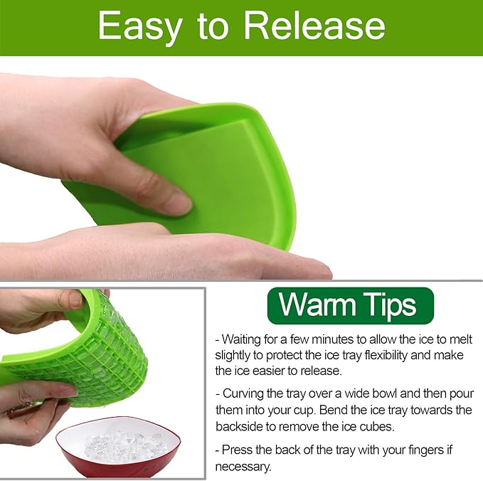 Silicone Mini Ice Cube Trays 2 Pack, 160 Small Ice Cube Molds Easy Release - Image 5