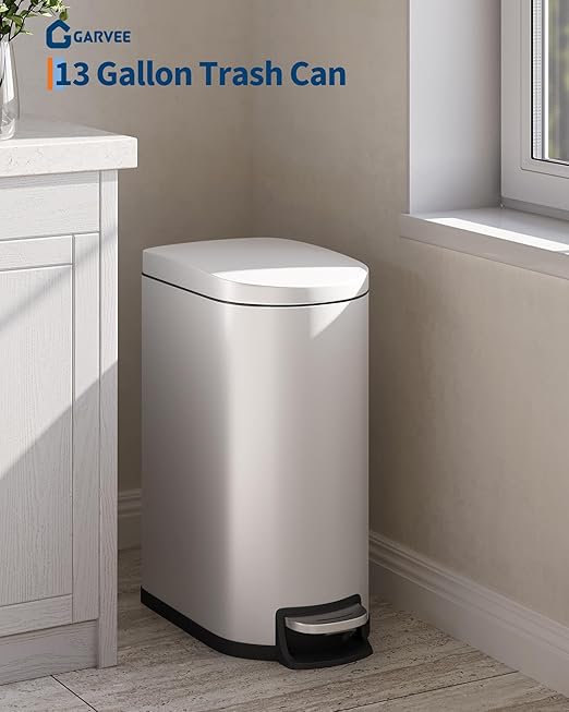 Garvee 13 gal / 50 L Metal Kitchen Trash Can - Image 2
