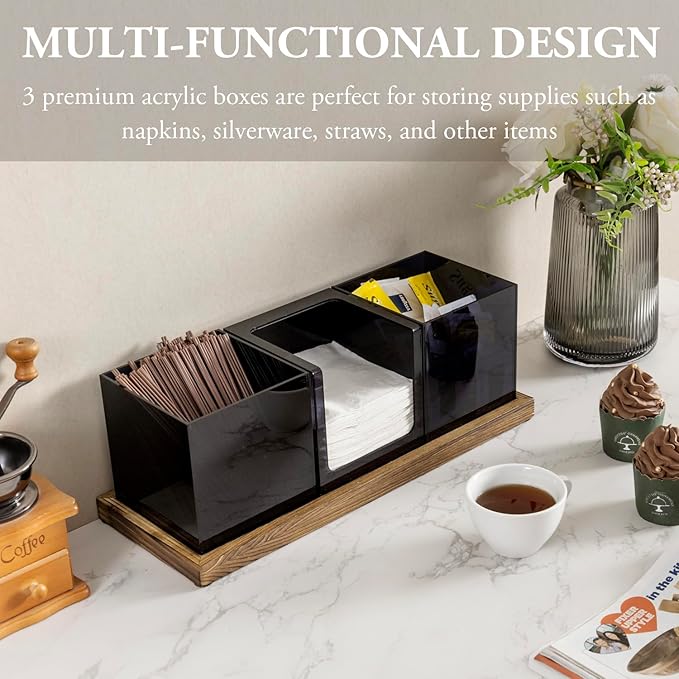 MyGift Coffee Organizer, Modern Acrylic Coffee and Tea Organizer - Image 2