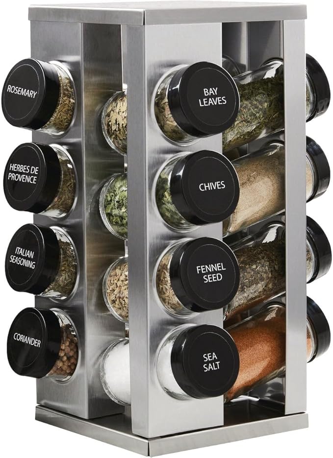 Kamenstein 16 Jar Heritage Revolving Countertop Spice Rack Organizer by Kamenstein