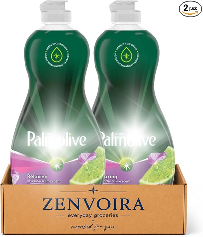 Cleaning Palmolive Liquid Dish Soap Lavender & Lime Scent 591ML-2 Ct