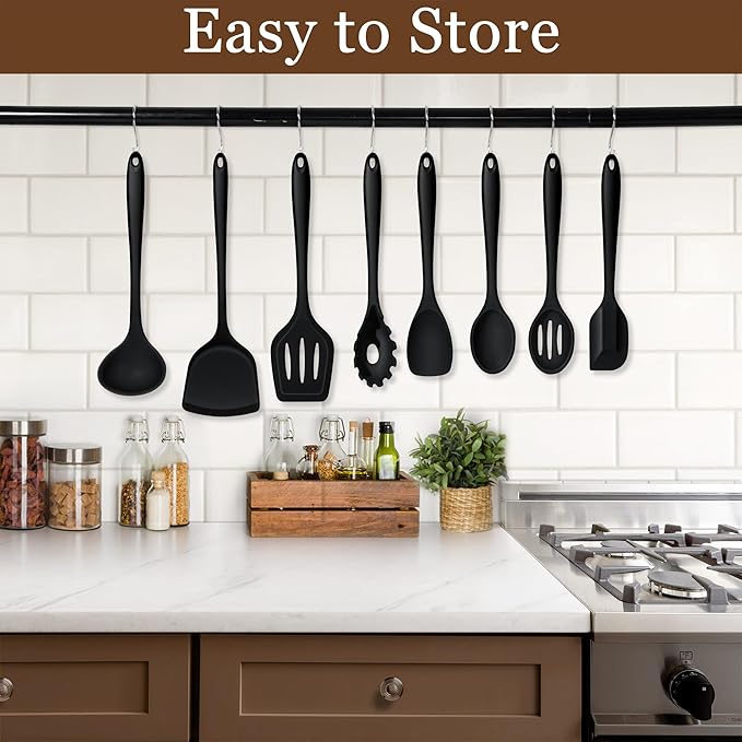 LIANYU 8Pcs Cooking Utensils Set, Heat Resistant Kitchen Utensils, Silicone - Image 7